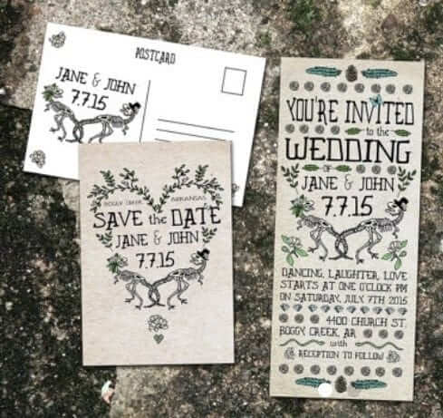 eclectic wedding invites